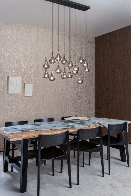 Lucide TEARS - Suspension - LED Dim. - G4 - 16x1,5W 3000K - Noir - ambiance 1